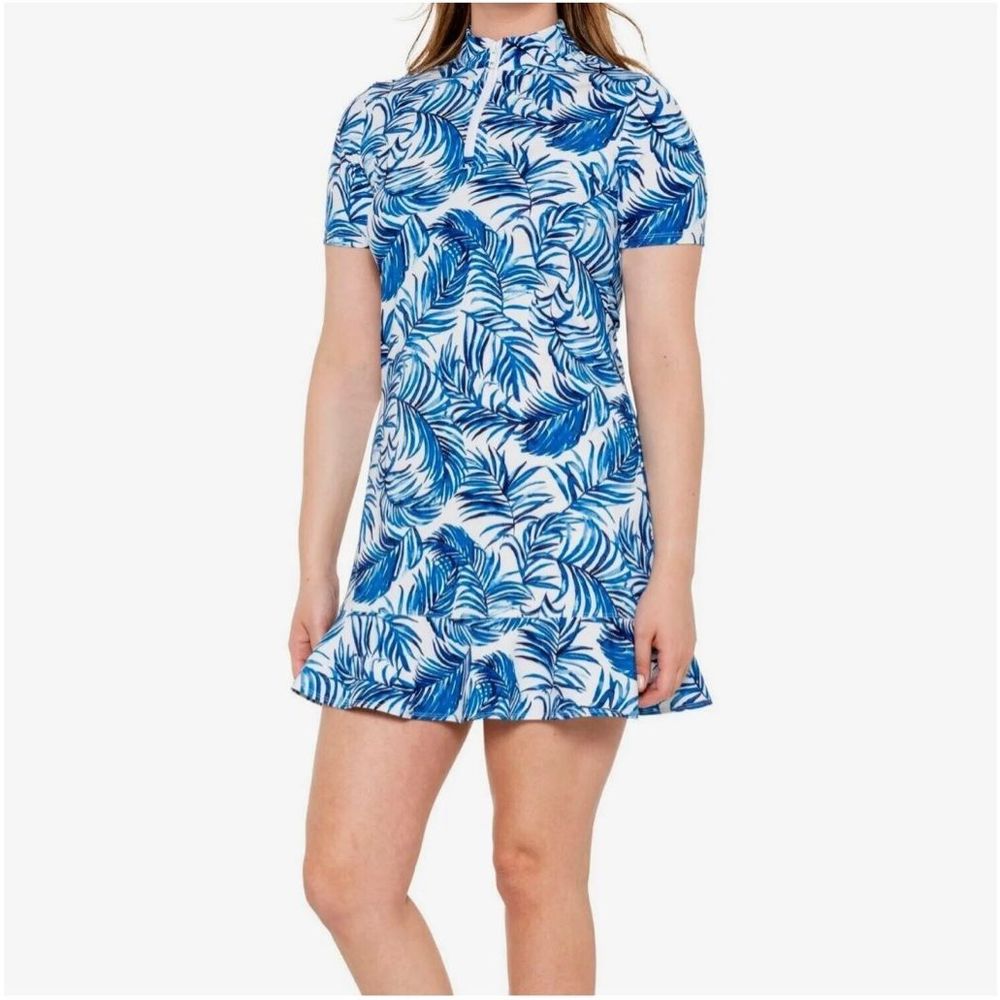 Tommy Bahama Gold Dress Floral Tropical print size XS EUC